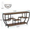 Industrial Modern 70-inch Long Narrow Console Sofa Table with Wood Shelves