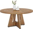 Modern Kitchen 4-Person Circular Dining Table in Wood Finish