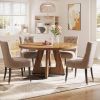 Modern Kitchen 4-Person Circular Dining Table in Wood Finish