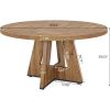 Modern Kitchen 4-Person Circular Dining Table in Wood Finish