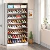 9 Tier Wood Shoe Storage Cabinet, Holds Up To 45 Pairs