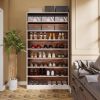 9 Tier Wood Shoe Storage Cabinet, Holds Up To 45 Pairs