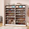 9 Tier Wood Shoe Storage Cabinet, Holds Up To 45 Pairs