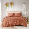 3-Piece Rust Orange Pompom Microfiber Comforter Set