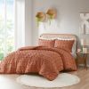 3-Piece Rust Orange Pompom Microfiber Comforter Set