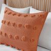 3-Piece Rust Orange Pompom Microfiber Comforter Set