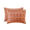 3-Piece Rust Orange Pompom Microfiber Comforter Set
