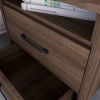 Modern 2-Drawer Nightstand Bedside Table in Wood Finish