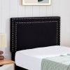 Set of 2 - Twin Dorm Style Upholstered Platform Bed with Headboard
