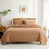 Taupe Brown Sienna Faded Stone Washed Cotton Quilt