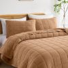 Taupe Brown Sienna Faded Stone Washed Cotton Quilt