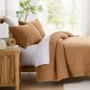Taupe Brown Sienna Faded Stone Washed Cotton Quilt