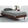 Mid-Century Modern Platform Bed Frame in Dark Brown Wood Finish
