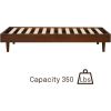 Mid-Century Modern Platform Bed Frame in Dark Brown Wood Finish