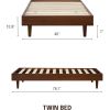 Mid-Century Modern Platform Bed Frame in Dark Brown Wood Finish