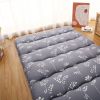 Japanese Style Foldable Futon Floor Mattress in Grey Floral Pattern