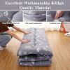 Japanese Style Foldable Futon Floor Mattress in Grey Floral Pattern