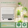Tall Indoor Plant Stand with White Metal Frame and Wood Finish Shelves