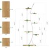 Tall Indoor Plant Stand with White Metal Frame and Wood Finish Shelves