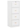 Vertical File Cabinet in Wood Finish with 4 Lockable Storage Drawers