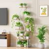 Indoor Plant Stand with Metal Frame and Wood Finish Shelves