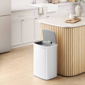 13-Gal. Trash Can with Motion Sensor Lid and Odor Absorbing Carbon Filter (Color: White)