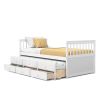 Twin Captains Bed with Pull Out Trundle and 3 Storage Drawers