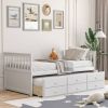 Twin Captains Bed with Pull Out Trundle and 3 Storage Drawers