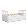 Twin Captains Bed with Pull Out Trundle and 3 Storage Drawers