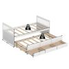 Twin Captains Bed with Pull Out Trundle and 3 Storage Drawers
