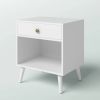 Mid-Century Modern Bedroom 1-Drawer Nightstand End Table Wood Finish