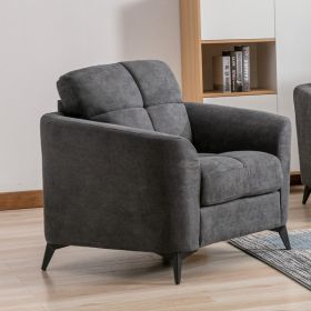 Callie 39" Woven Fabric Chair (Color: Gray)