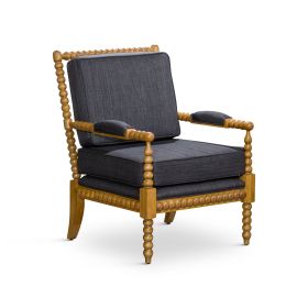 Spindle Chair, Weathered Oak (Color: Charcoal)